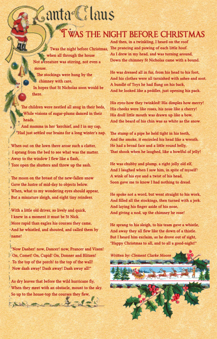 Printables noel Christmas Eve Poem / SouthBerkshire.com