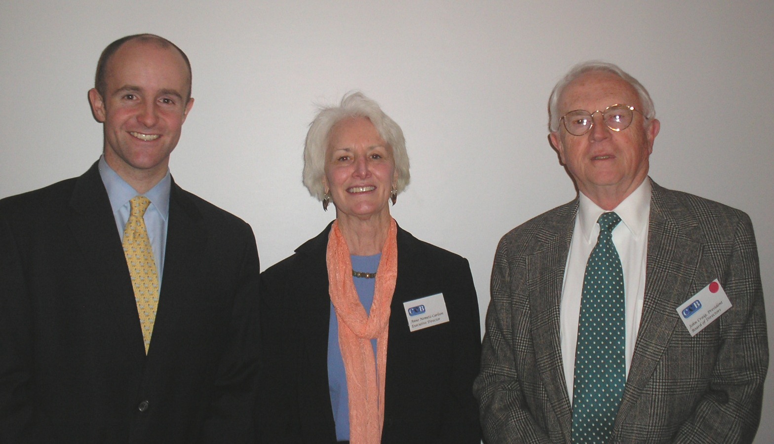 Sen. Downing, Anne Nemetz-Carlson, Executive Director, and John Craig, President of Board of Directors